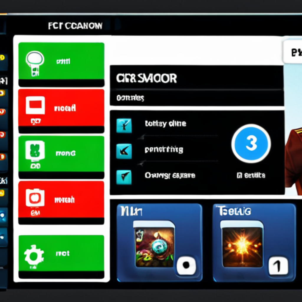 Navigating the FC Online Interface**

*Prompt: FC Online game interface, focusing on menu icons, with a friendly player avatar pointing towards different sections like "Team," "Store," and "Settings."  Colorful, inviting, and slightly futuristic.*

**