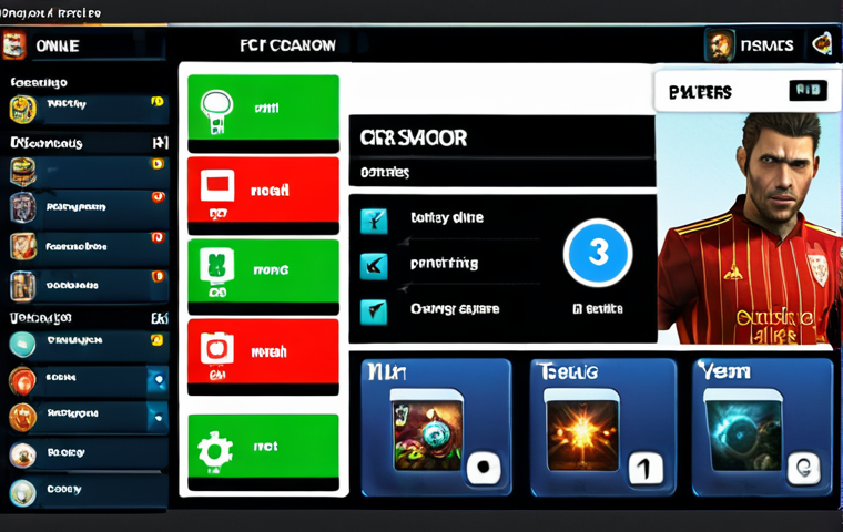 Navigating the FC Online Interface**
*Prompt: FC Online game interface, focusing on menu icons, with a friendly player avatar pointing towards different sections like "Team," "Store," and "Settings." Colorful, inviting, and slightly futuristic.*
**